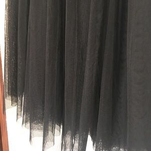 Black Tulle Midi Skirt